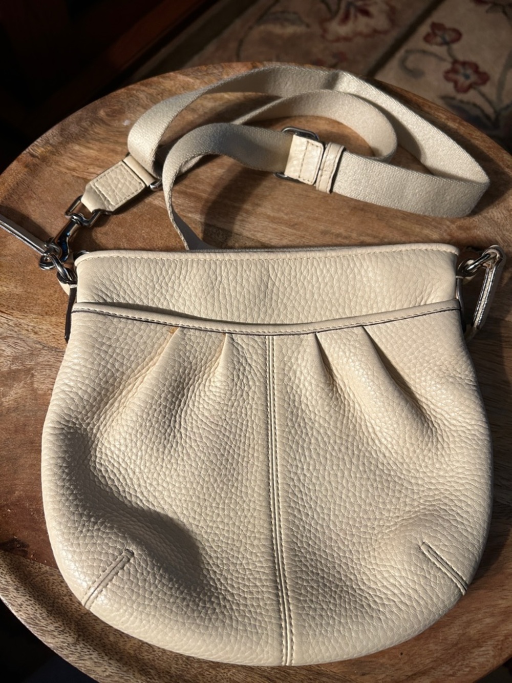Coach Cream Pebbled Leather Shoulder Crossbody - Picture 5 of 8